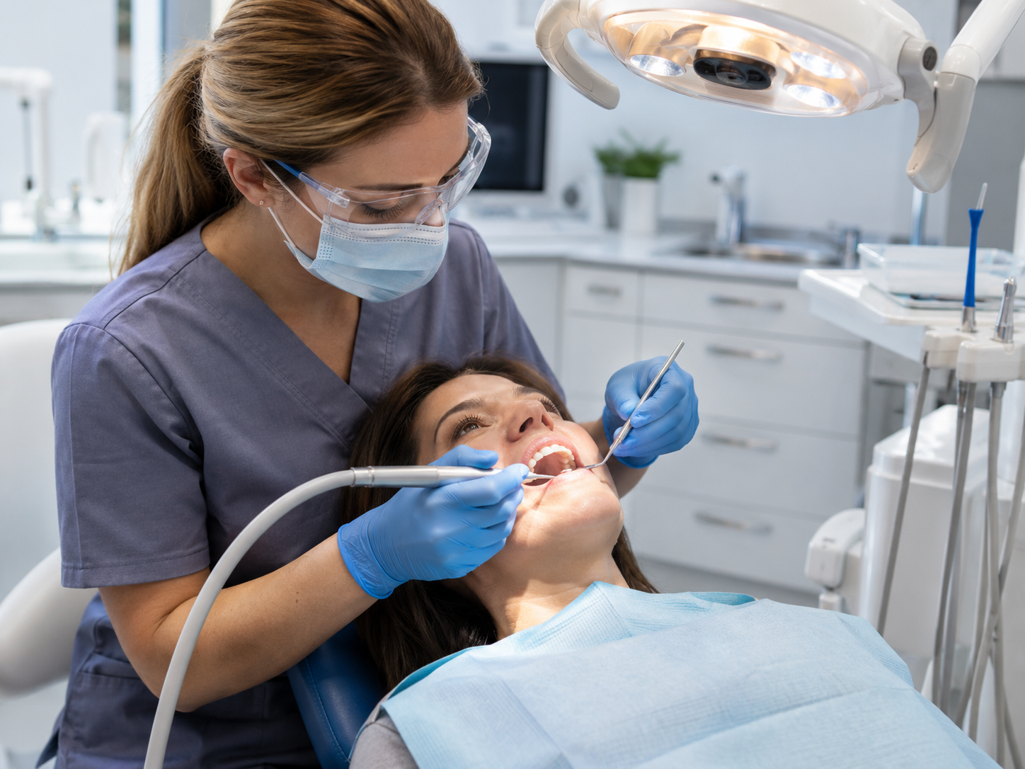 Close-up of dental care in a clean clinical setting