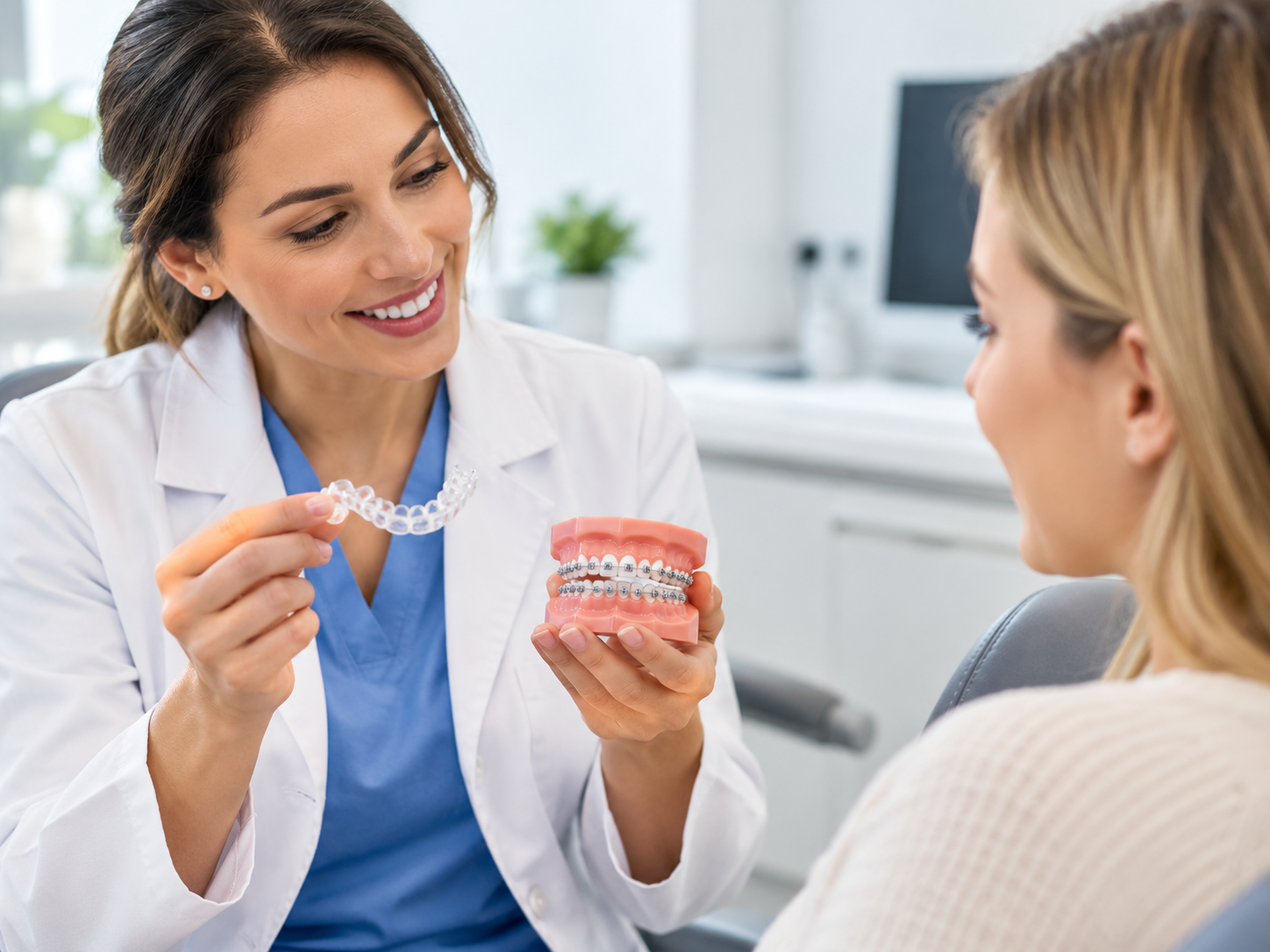 Patient consultation in a dental clinic