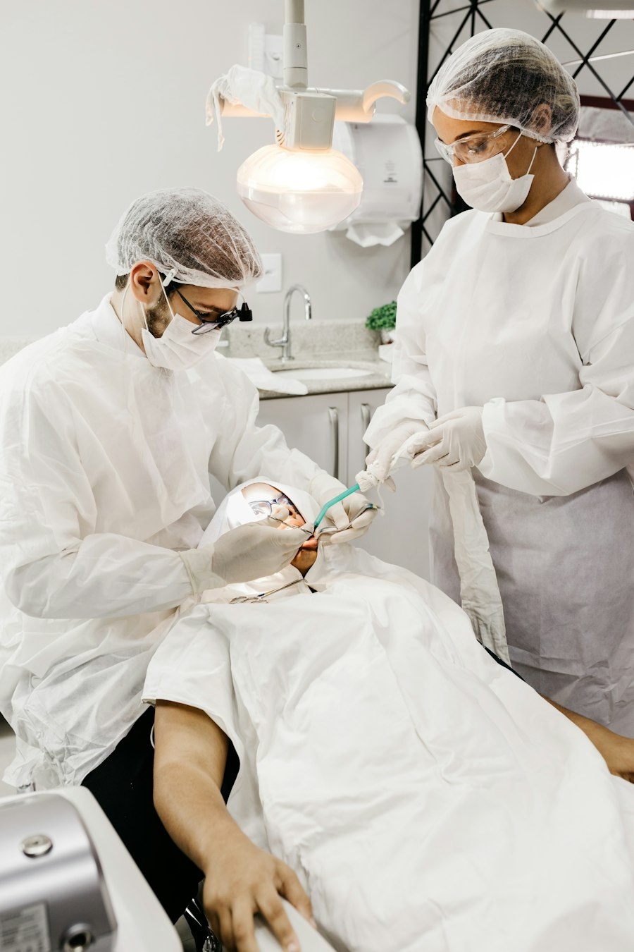 Dental treatment detail inside a modern clinic